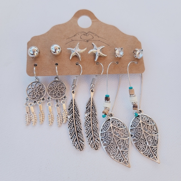 BOHO style earrings lot of 6 pairs - Picture 2 of 5